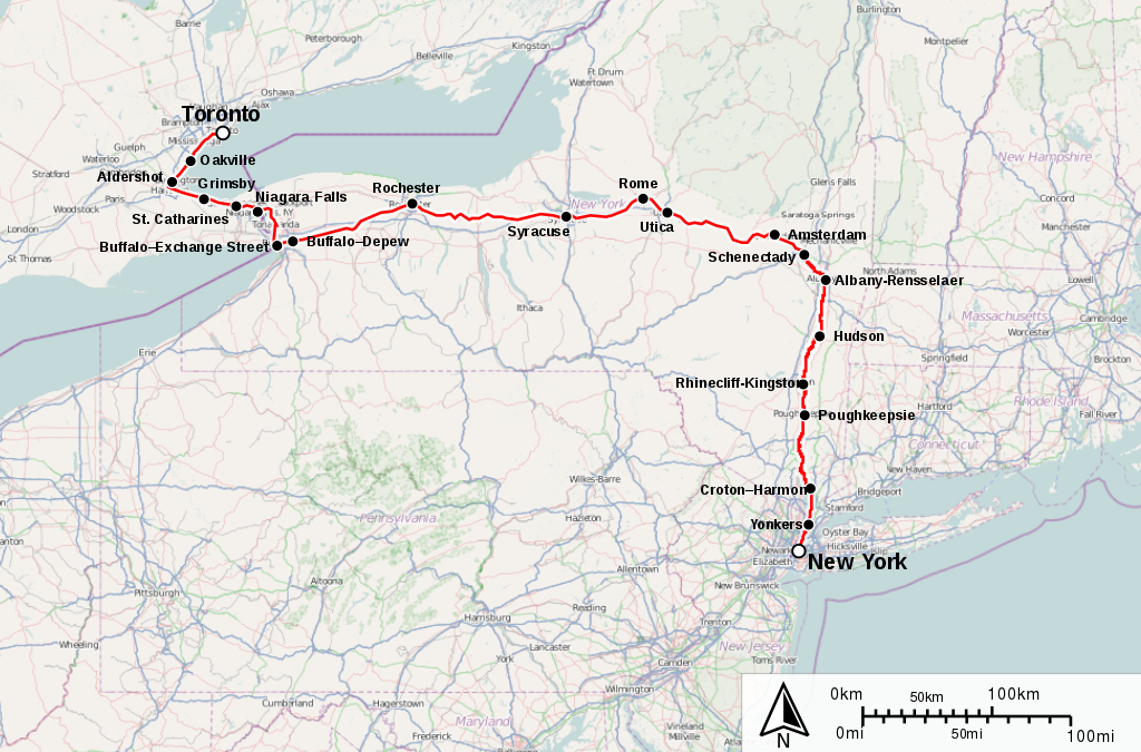Amtrak_Maple_Leaf-train-New York-Niagara Falls-Toronto